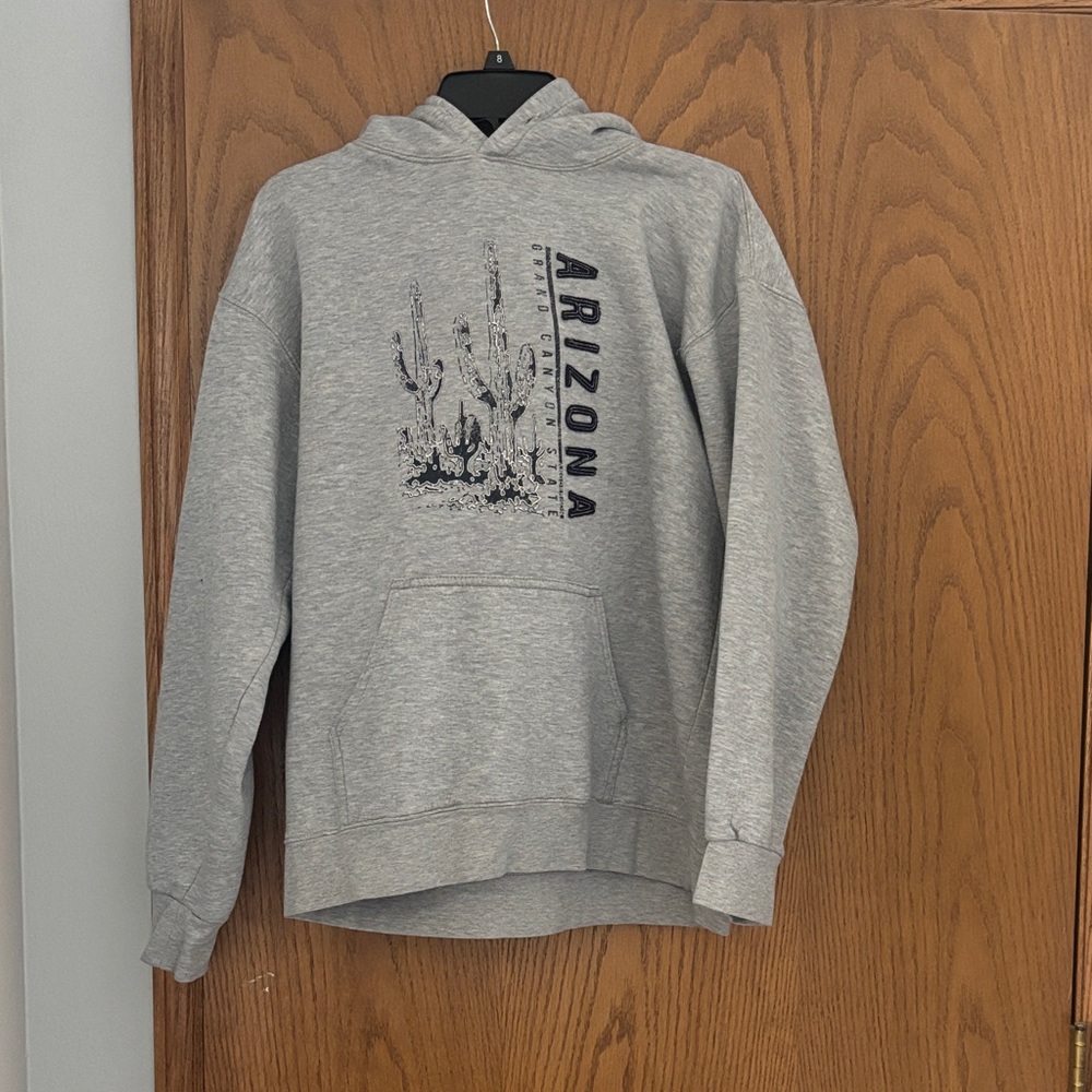 Arizona Jean Company Gray Hoodie with Cactus Design